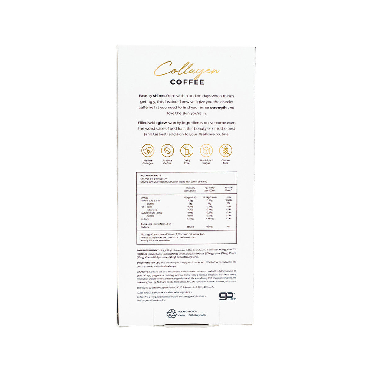 Before You Speak Collagen Coffee Original 6.5g x 30 Pack