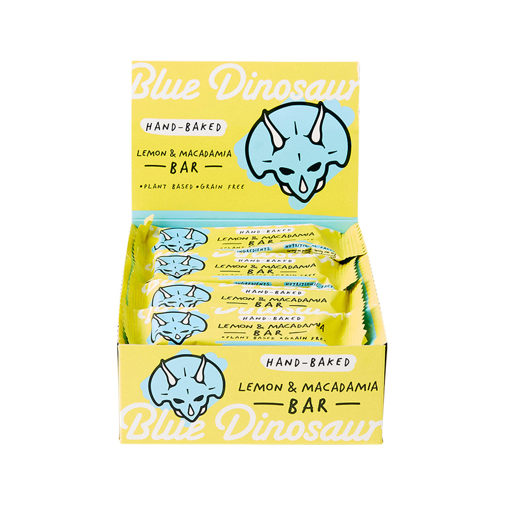 Blue Dinosaur Bar Snack Lemon and Macadamia 45g x 12 Display Better