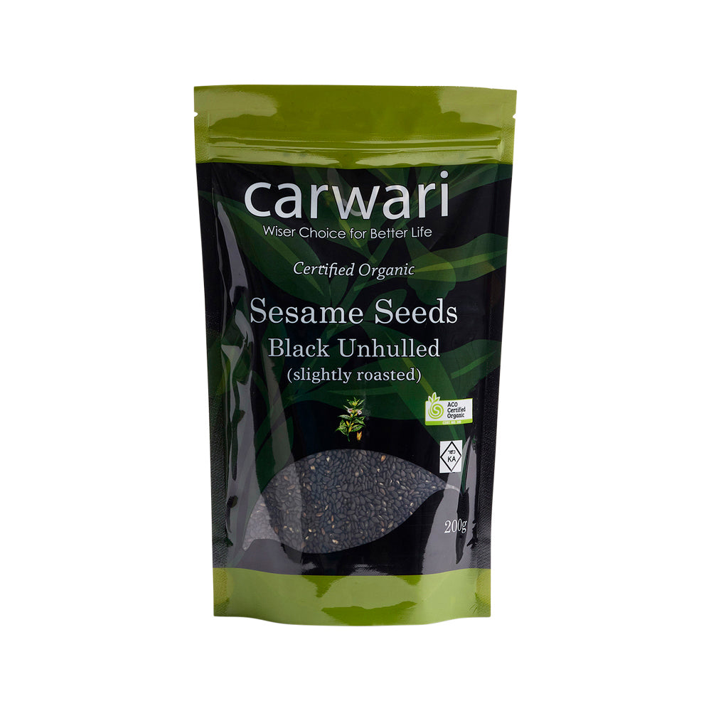 Carwari Org Sesame Seeds Black Unhulled 200g Better Nutrition Store