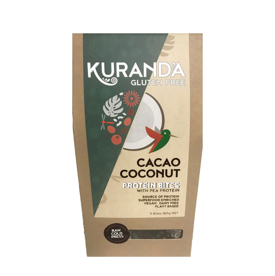 Kuranda Gluten Free Cacao Coconut Protein Bites with Pea Protein 20g