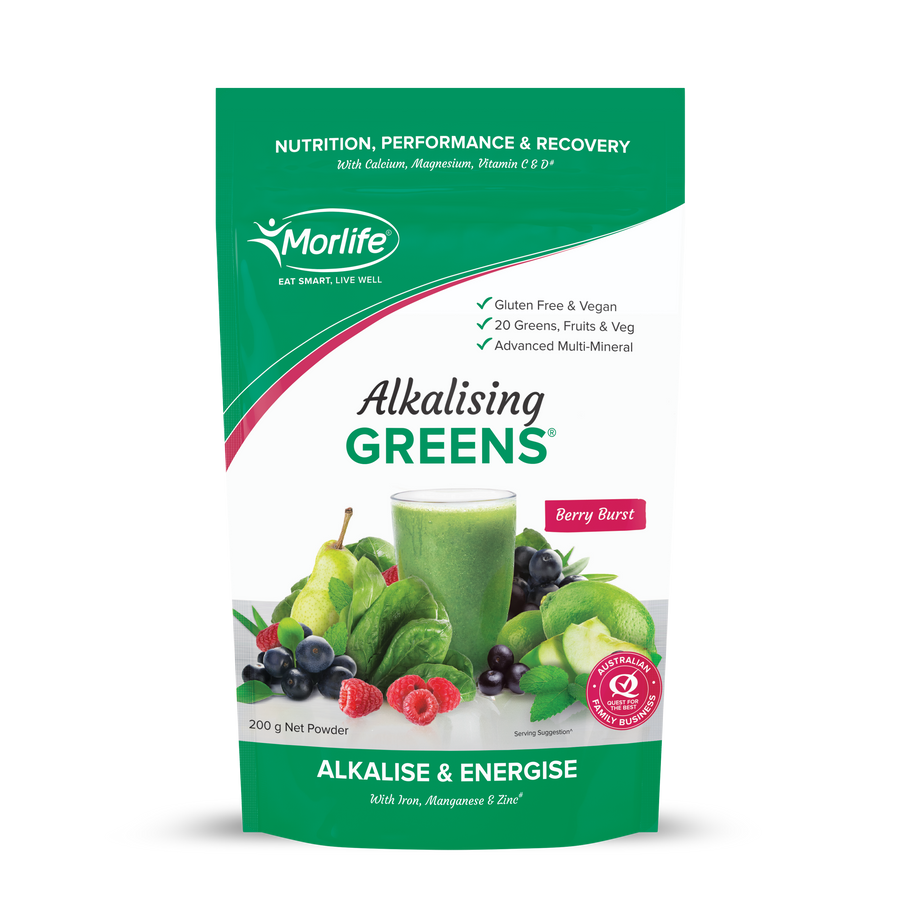 Morlife Alkalising Greens Berry Burst 200g