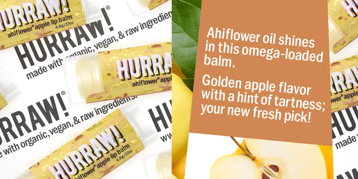 Hurraw! Org Lip Balm Ahiflower Apple 4.8g x 24 Display