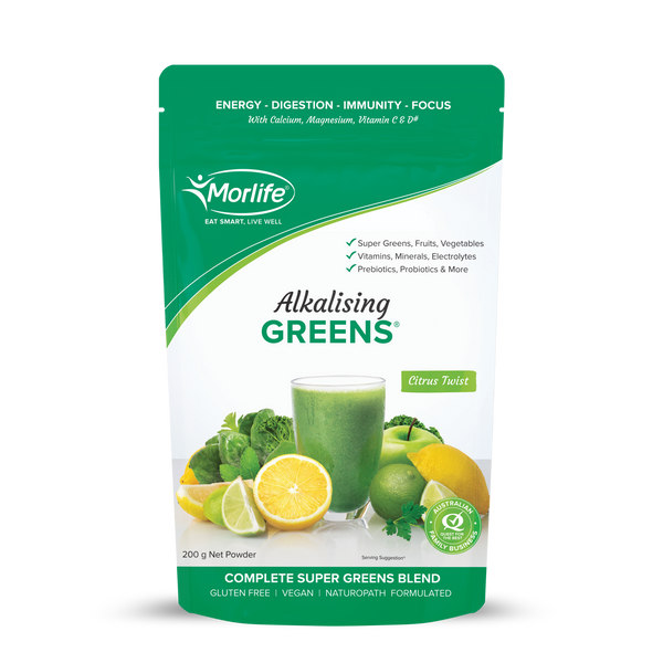 MORLIFE ALKALISING GREENS CITRUS TWIST 200G