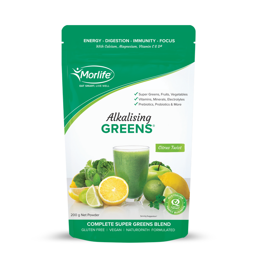 MORLIFE ALKALISING GREENS CITRUS TWIST 200G