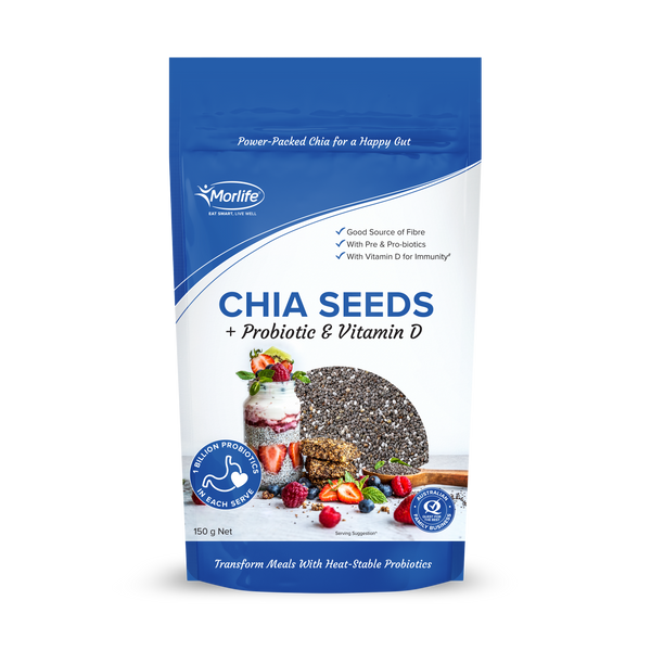 MORLIFE CHIA SEEDS + PROBIOTIC & VITAMIN D 150G