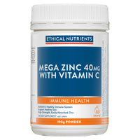 ETHICAL NUTRIENTS MEGA ZINC 40MG VITAMIN C ORANGE 190G