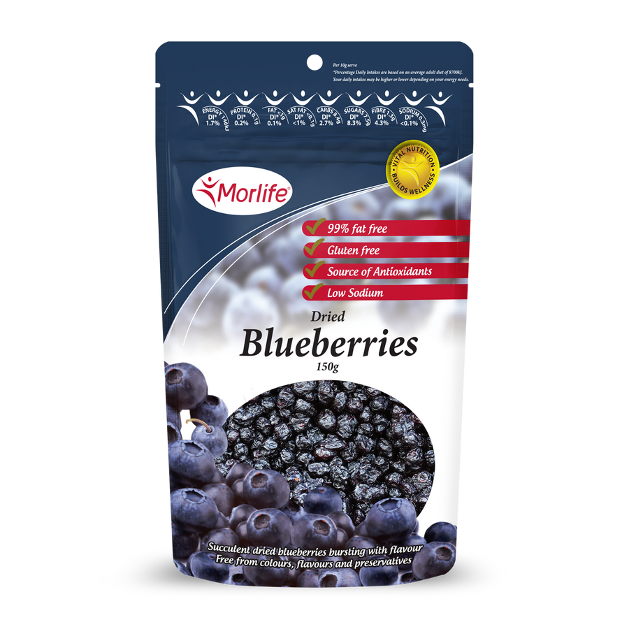 MORLIFE DRIED BLUEBERRIES 150G