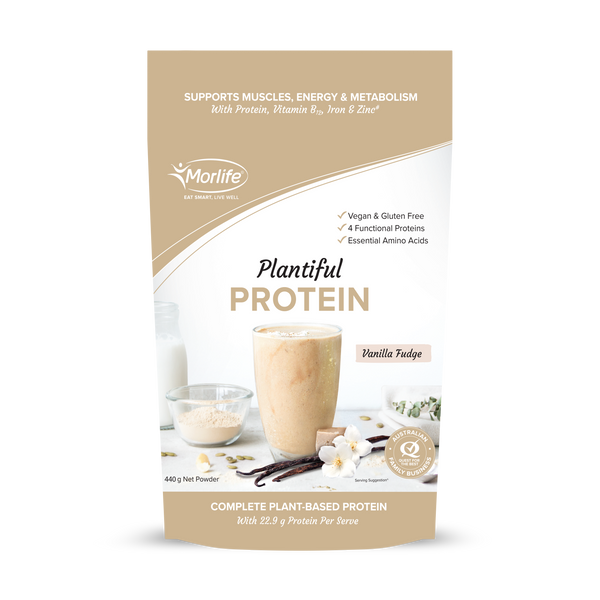 MORLIFE PLANTIFUL PROTEIN VANILLA FUDGE 440G
