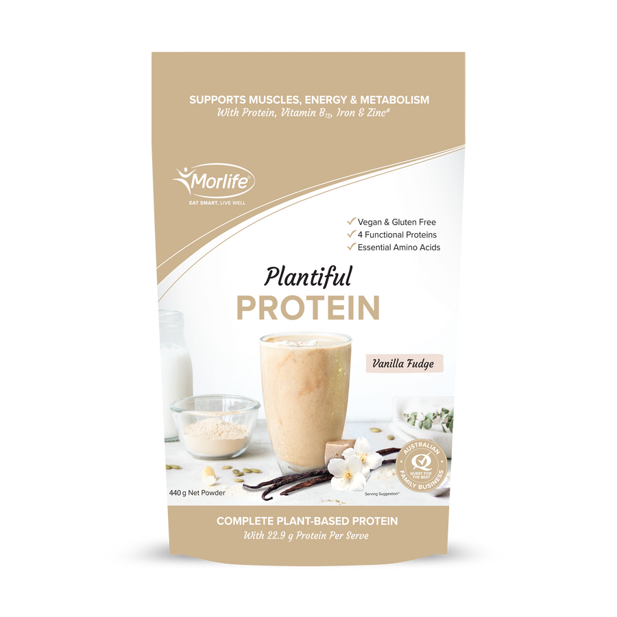MORLIFE PLANTIFUL PROTEIN VANILLA FUDGE 440G