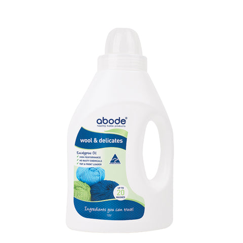 Abode Wool and Delicates Eucalyptus Oil Front Top 1L