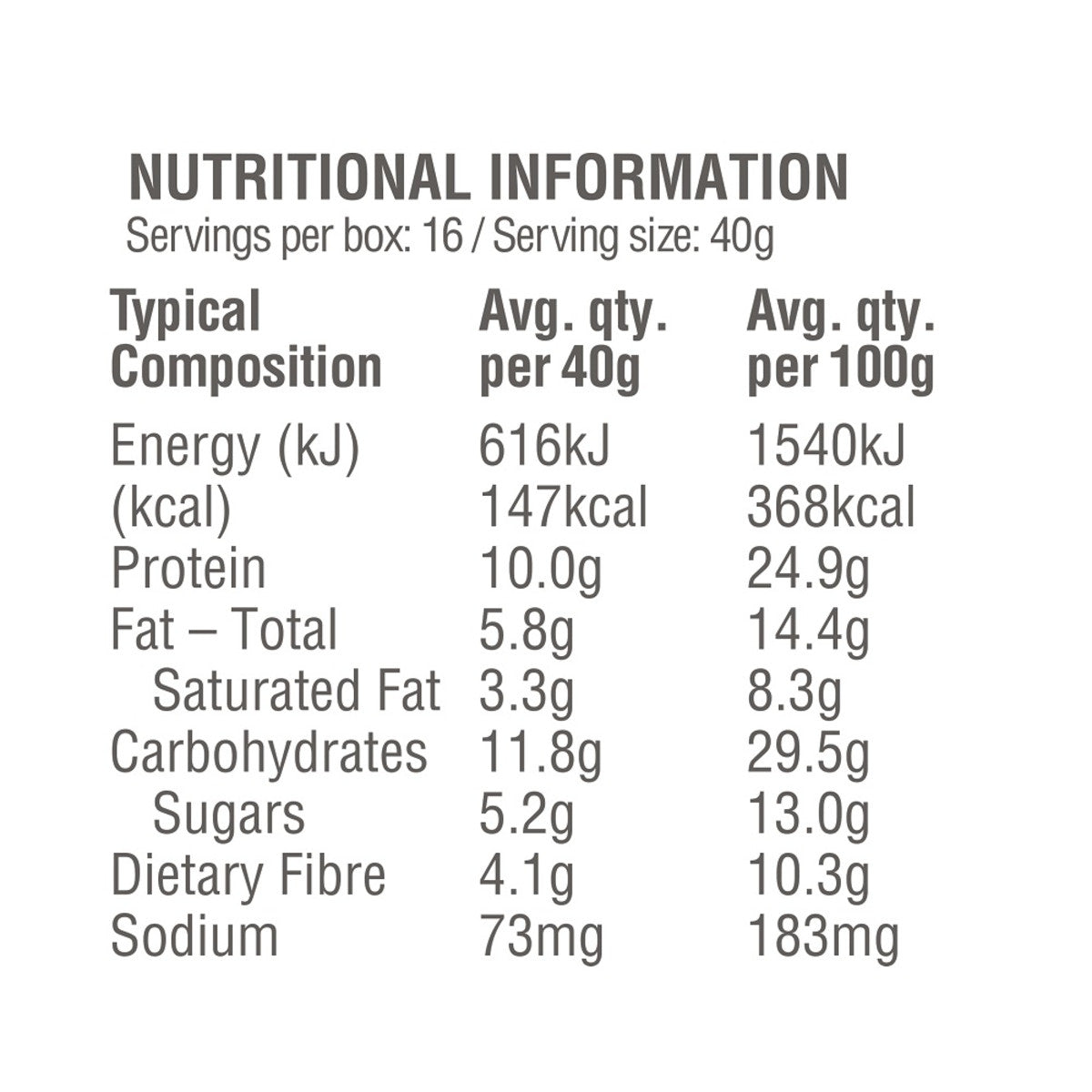 Amazonia Raw Protein Bar Choc Chip Cookie Dough 40g x 10 Display