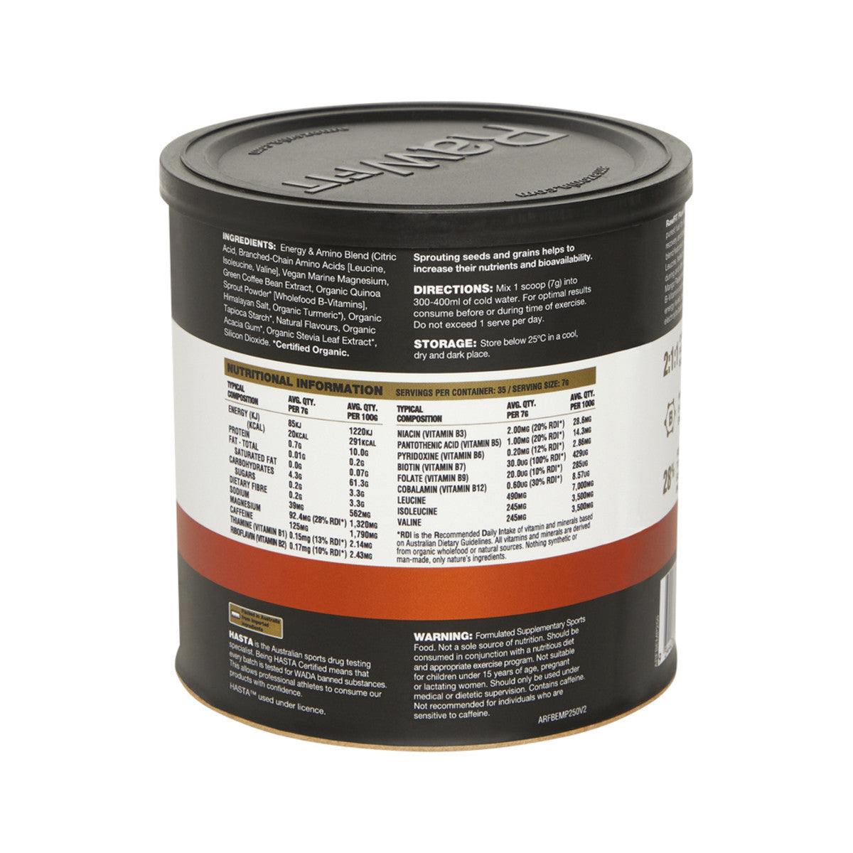 Amazonia RawFIT Plant BCAAs 2:1:1 Energy Mango Passionfruit 250g