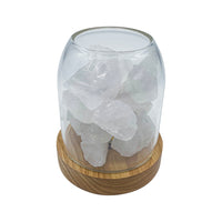 Amrita Court Diffuser Crystal Aurora Wooden Base with Light Clear Quartz