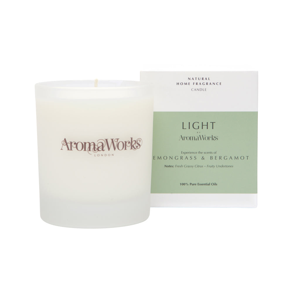 AromaWorks Light Candle Lemongrass and Bergamot Medium 220g