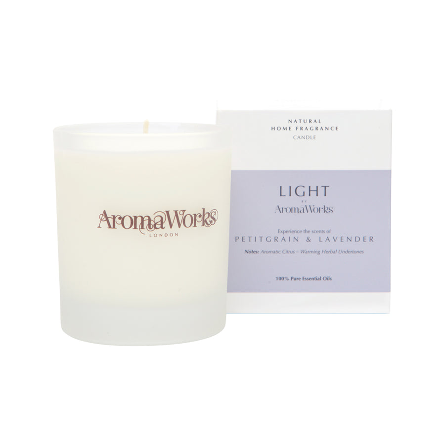 AromaWorks Light Candle Petitgrain and Lavender Medium 220g