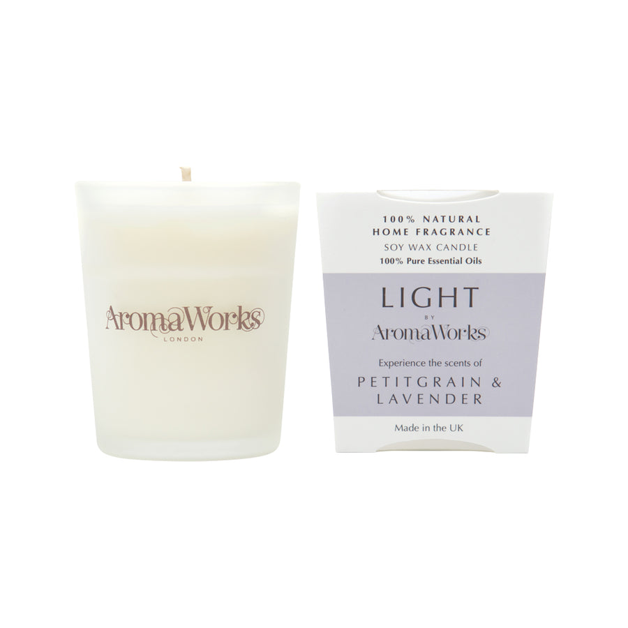 AromaWorks Light Candle Petitgrain and Lavender Small 75g