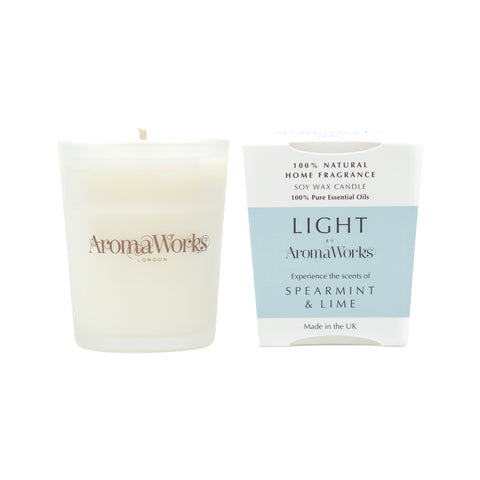 AromaWorks Light Candle Spearmint and Lime Small 75g