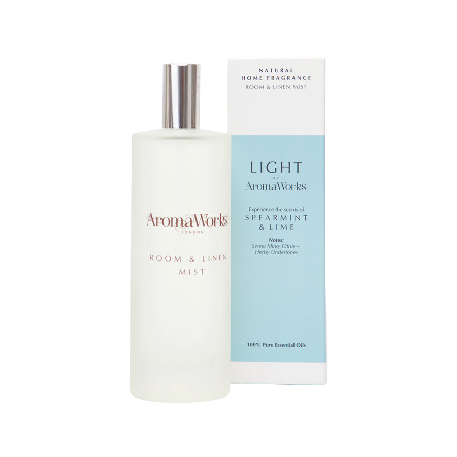 AromaWorks Light Room and Linen Mist Spearmint and Lime 100ml