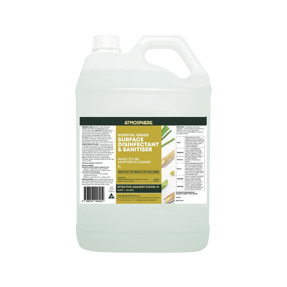 Atmosphere Surface Disinfectant and Sanitiser 5L