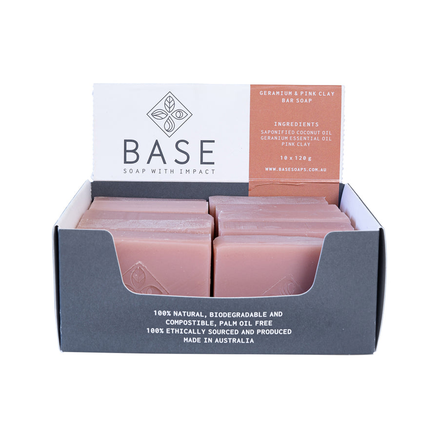 Soap Bar Geranium and Pink Clay (Raw Bar)