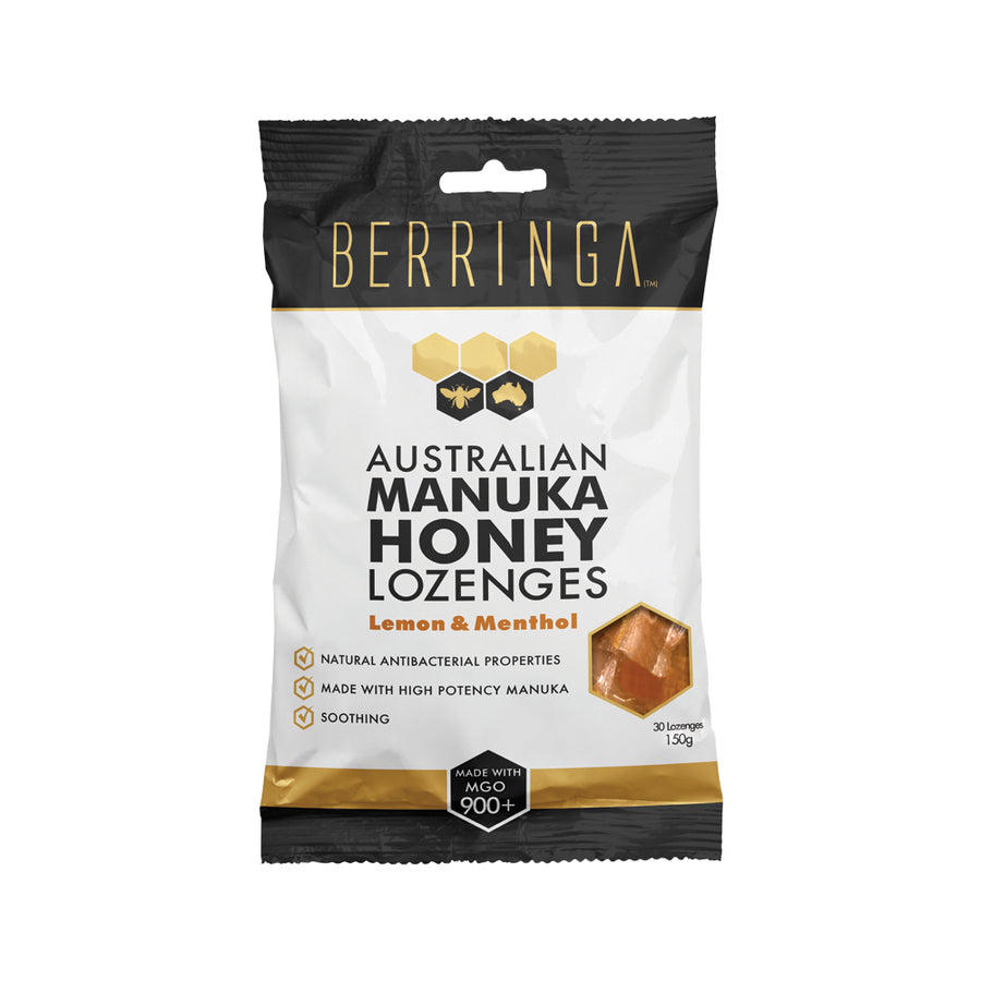 Berringa Australian Manuka Honey Lozenges Lemon and Menthol 150g