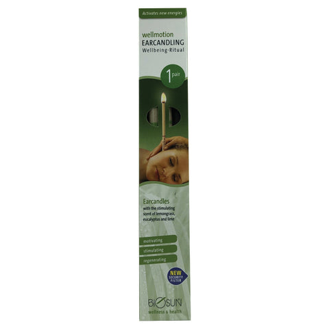 Biosun Wellmotion Lemongrass, Eucalyptus and Lime Scented Earcandles 