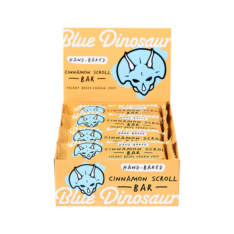 Blue Dinosaur Hand Baked Cinnamon Scroll Bar 45g 12 Packs