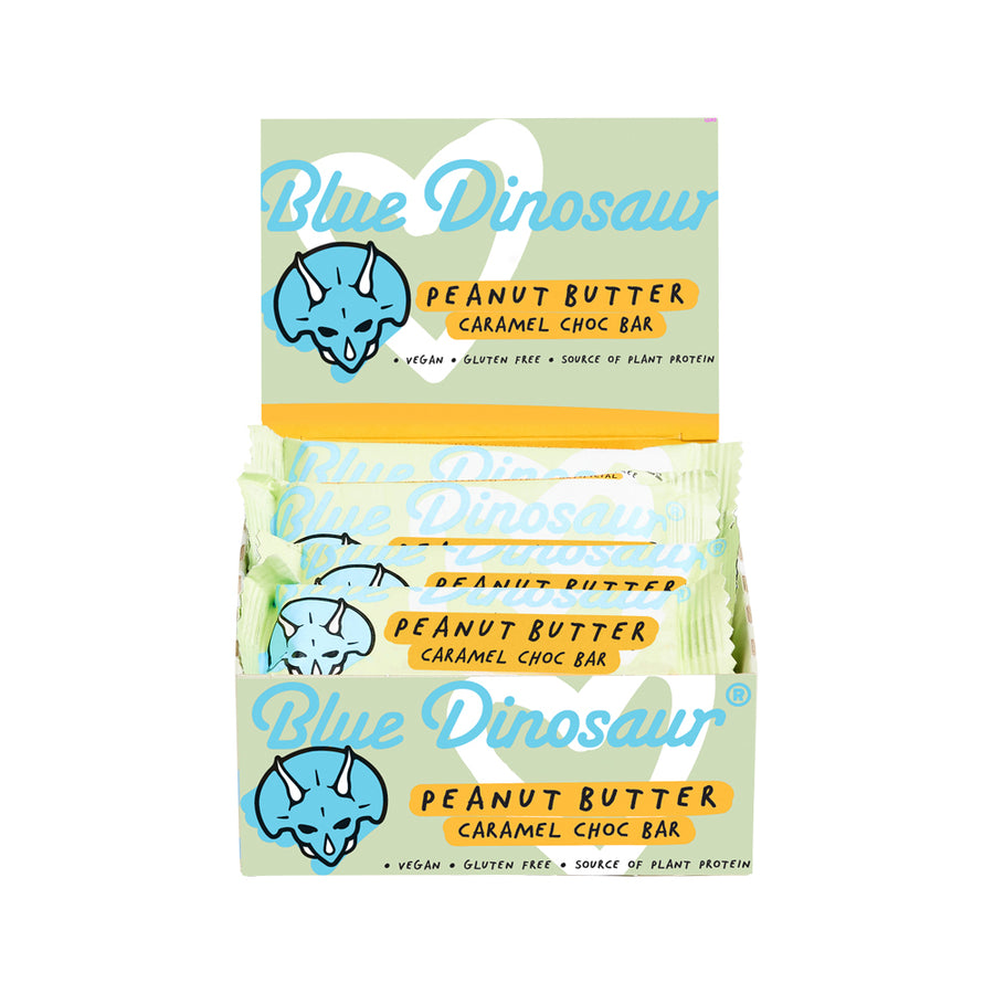 Blue Dinosaur Peanut Butter Caramel Choc Bar 45g 12 Display