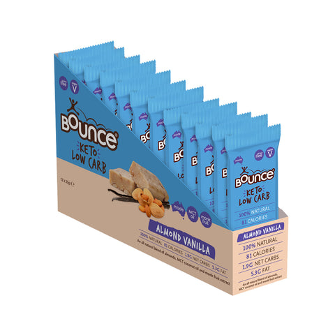 Bounce Keto Low Carb Bar Almond Vanilla 35g x 12 Display