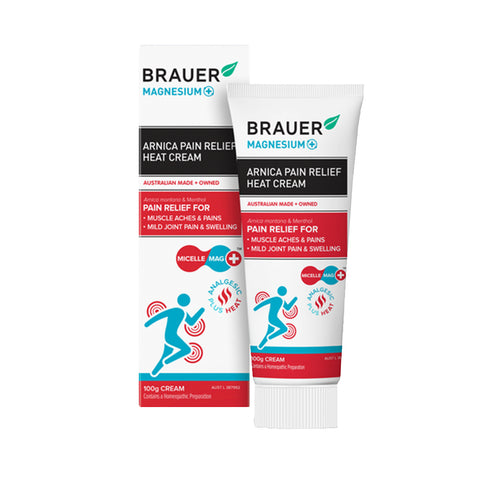 Brauer Magnesium Plus Arnica Pain Relief Heat Cream 100g