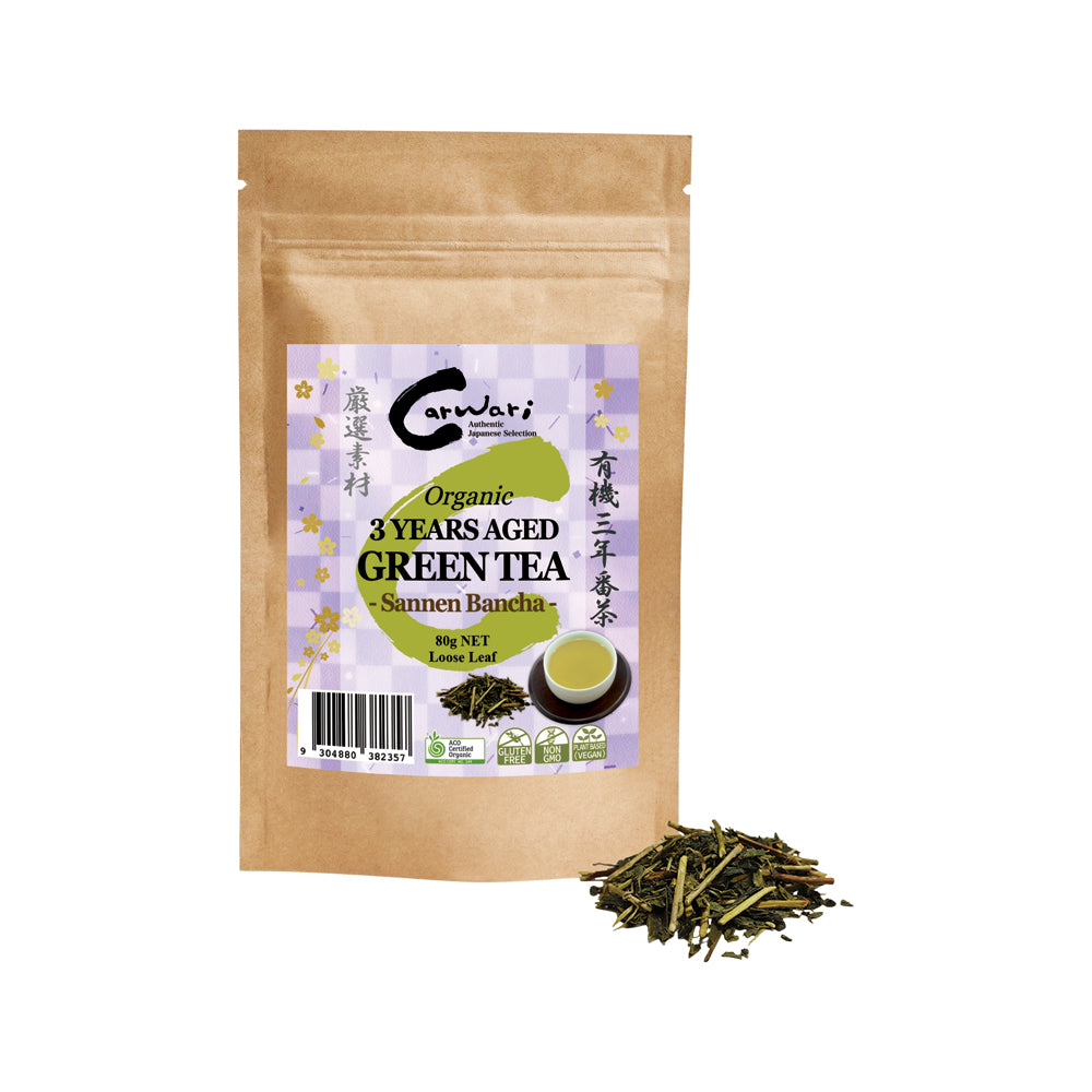 Carwari Organic 3 Years Aged Green Tea Sannen Bancha 80g