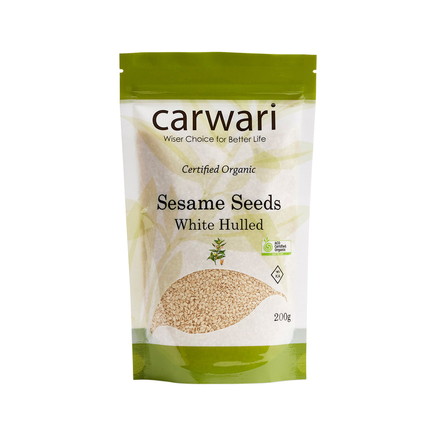 Carwari Org Sesame Seeds White Hulled 200g