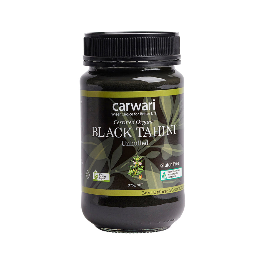 Carwari Certified Organic Black Tahini Unhulled 375g