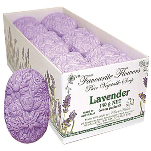Clover Fields Favourite Flower Lavender Soap 140g x 12 Display
