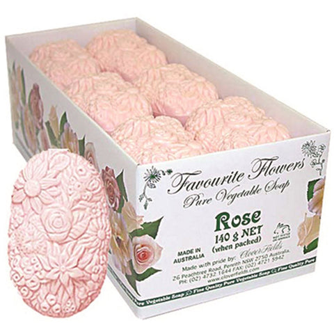 Clover Fields Favourite Flower Rose Soap 140g x 12 Display