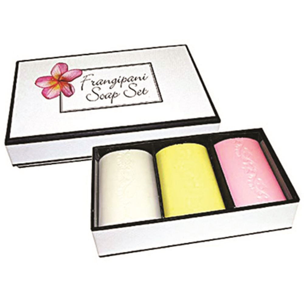 Clover Fields Gift Box Frangipani Soap Set 100g 3 Packs
