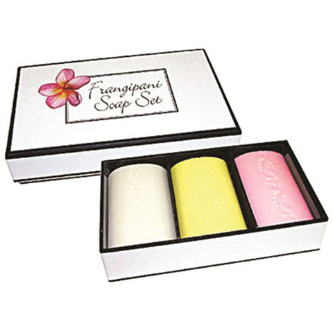 Clover Fields Gift Box Frangipani Soap 100g x 3 Pack