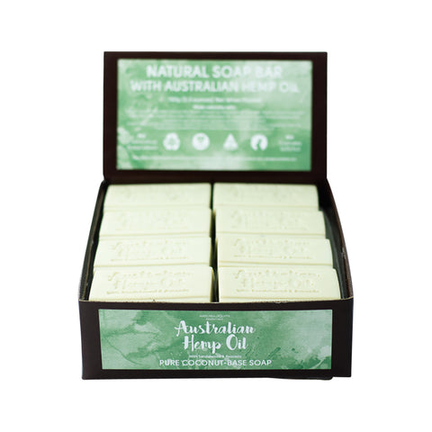 Clover Fields NG Essent Aust Hemp Oil Soap 150g x 16 Display