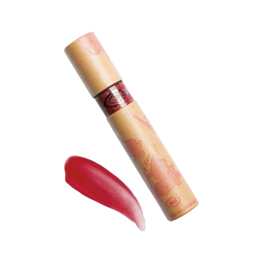 Caramel Org Lip Gloss Pearly Raspberry Red 