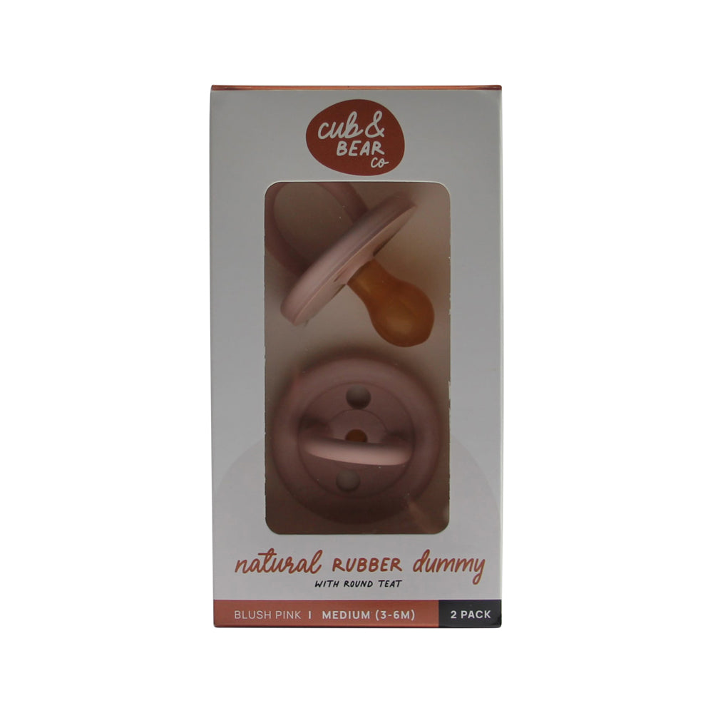 Cub Bear Co Rubber Dummy Round Medium Pink Twin