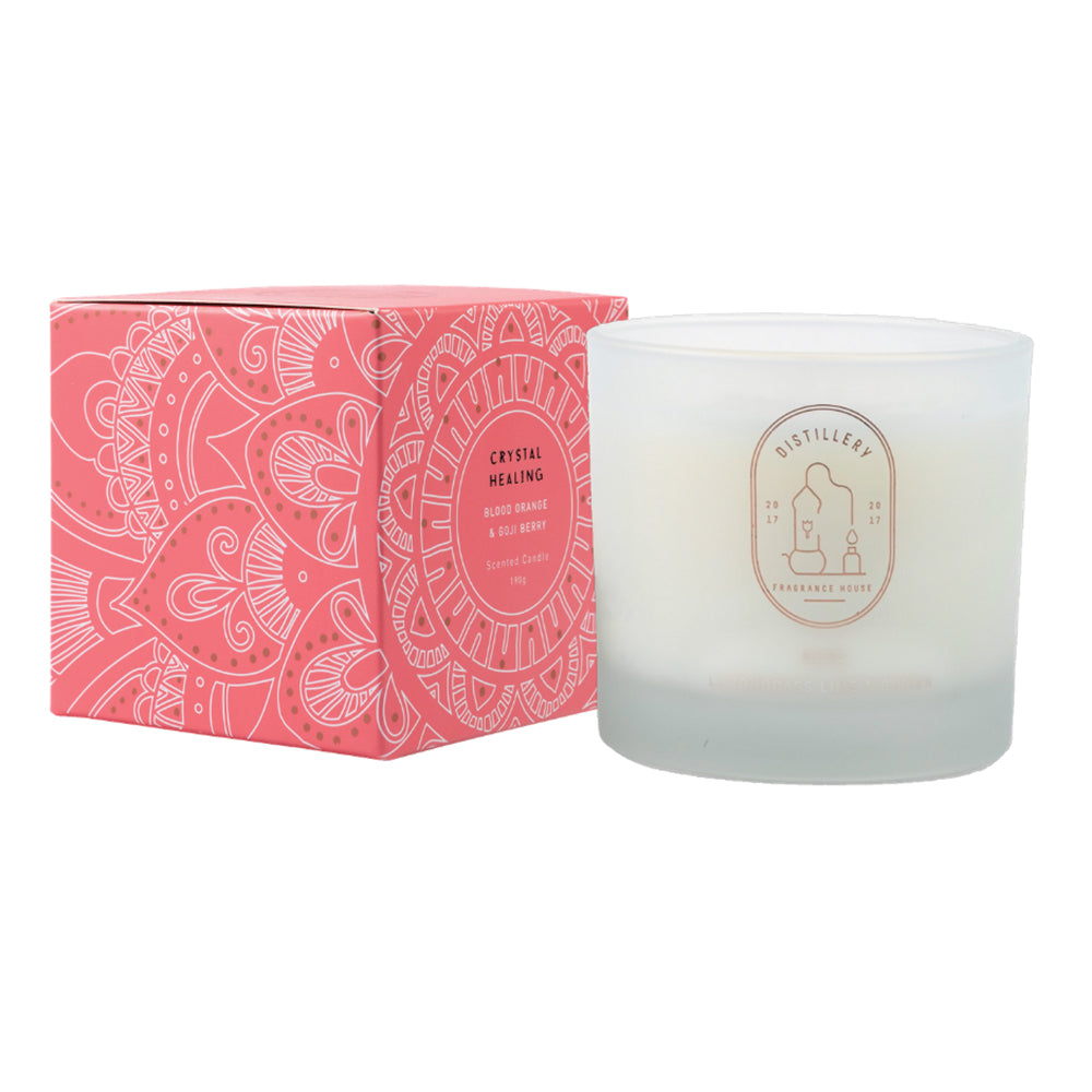 Distillery Soy Candle Crystal Healing BloodOrange Goji 190g