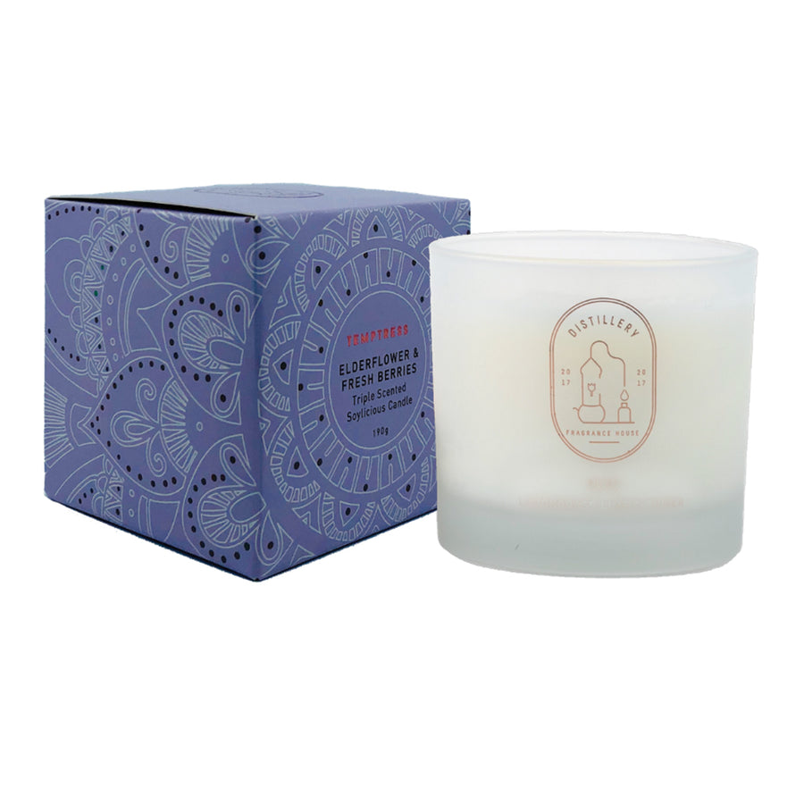 Distillery Soy Candle Temptress Elderflower Fresh Berries 190g