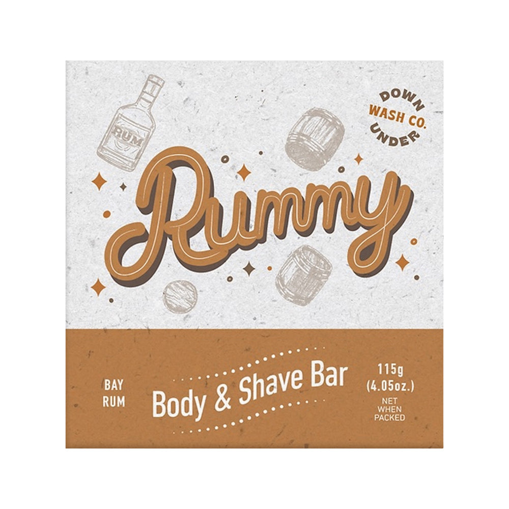 Down Under Wash Co. Rummy Body and Shave Bar 115g