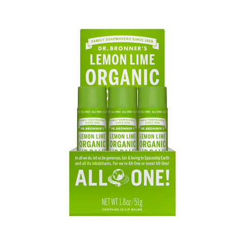 Dr. Bronner's Organic Lip Balm Lemon Lime Loose 4g x 12 Display