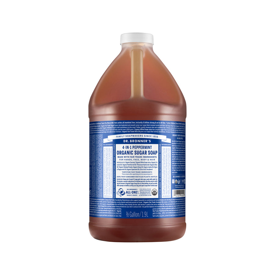 Dr. Bronner's Organic Sugar Soap Peppermint Refill (pump) 1.9L