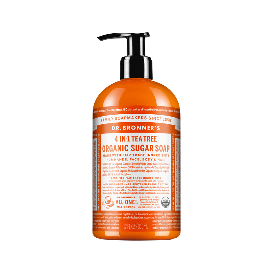 Dr. Bronner's Organic Sugar Soap Tea Tree (pump) 355ml