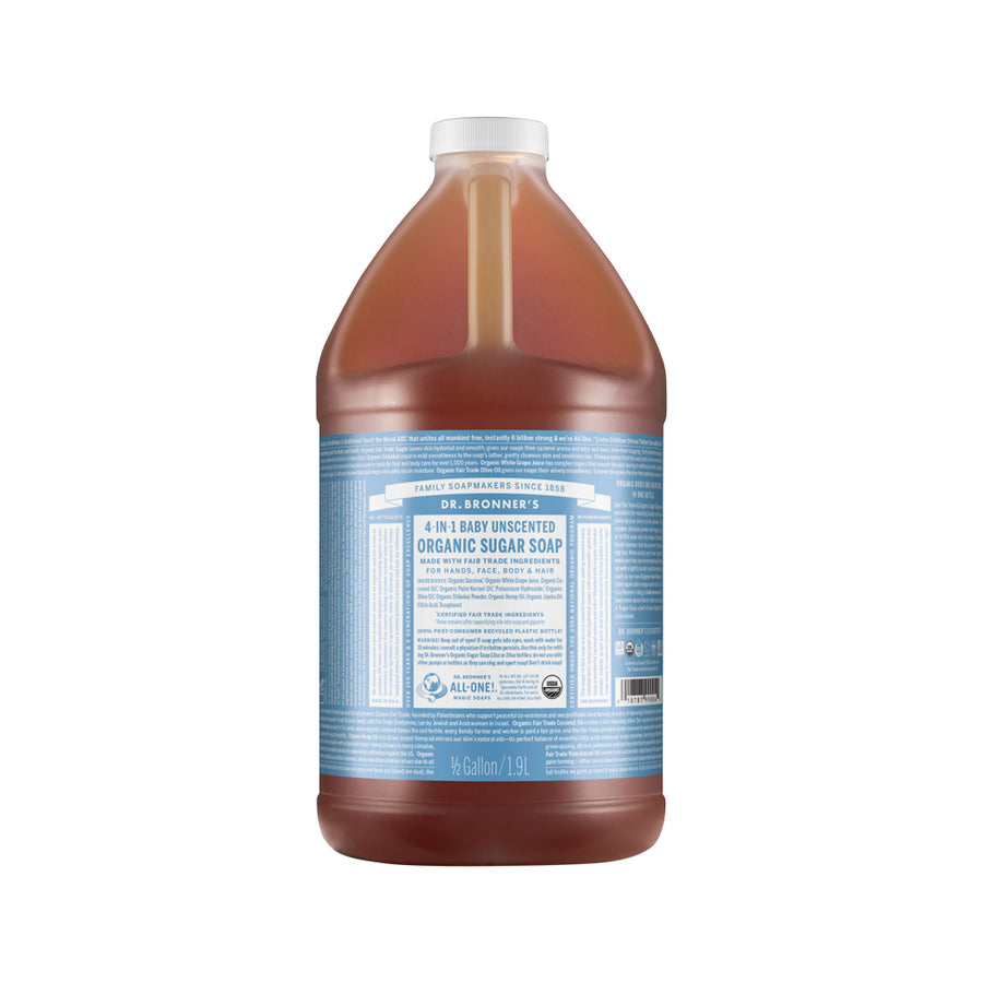 Dr. Bronner's Organic Sugar Soap Unscented (Baby) Refill (pump) 1.9L