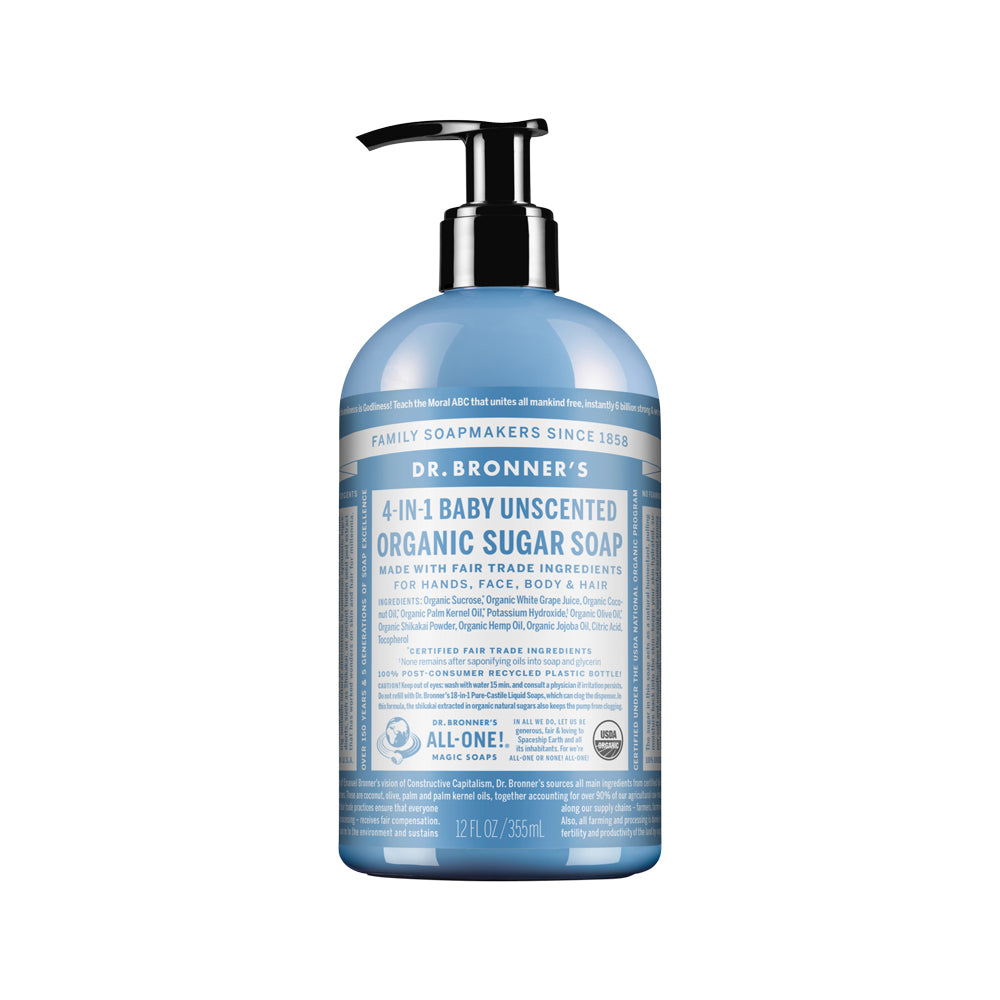 Dr. Bronner's Organic Sugar Soap Unscented (Baby) (pump) 355ml