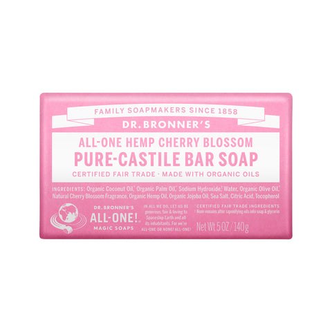 Dr. Bronner's Pure Castile Bar Soap (Hemp All One) Cherry Blossom 140g