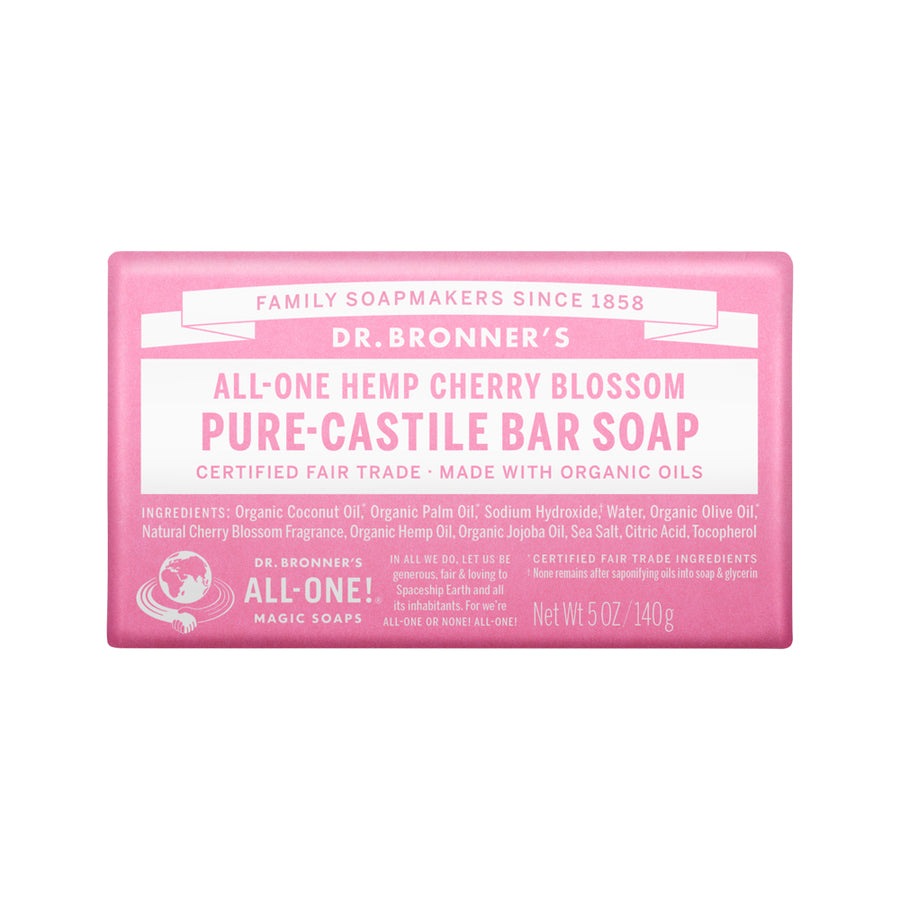 Dr. Bronner's Pure Castile Bar Soap (Hemp All One) Cherry Blossom 140g